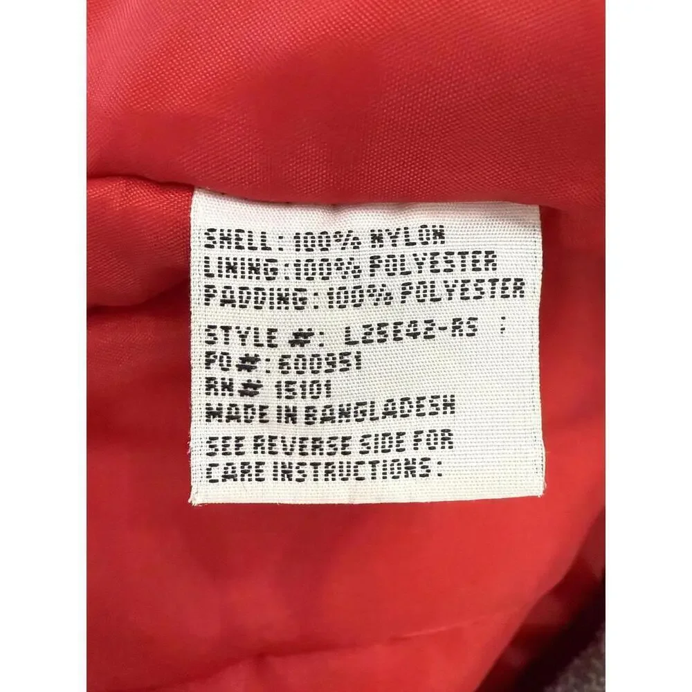 London Fog Jacket Boys Small 4 Red Navy Hooded Fleece Lined Heavy Winter Snow